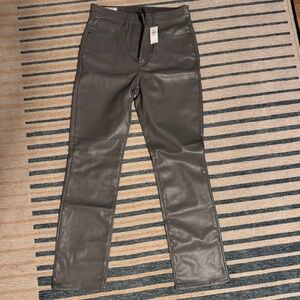 NWT Gap gray pleather high-rise pants
